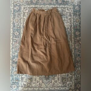 Chic Tan A-Line Women's Wool Skirt
